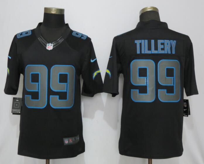 Men Los Angeles Chargers 99 Tillery Impact Limited Black Nike Limited NFL Jerseys